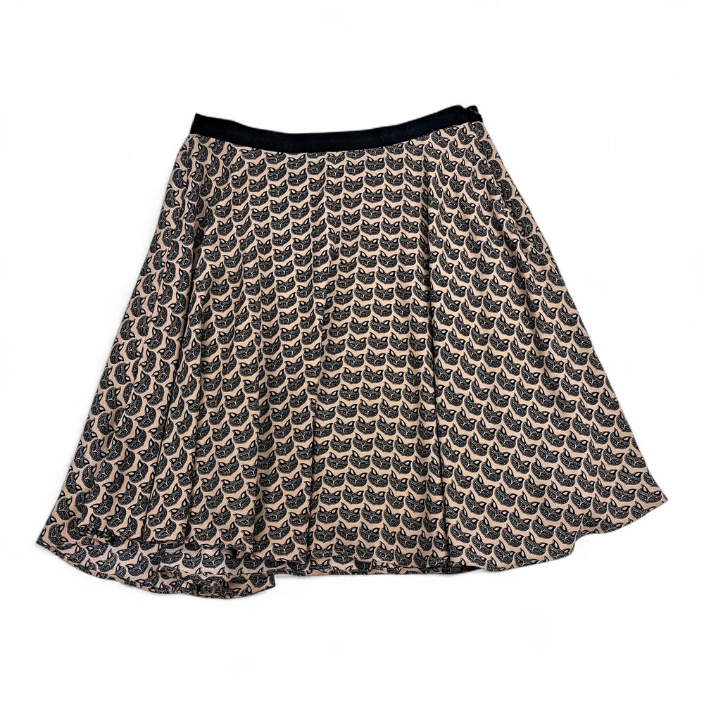 Eva Franco Cat‎ Print Skater Skirt Size 6